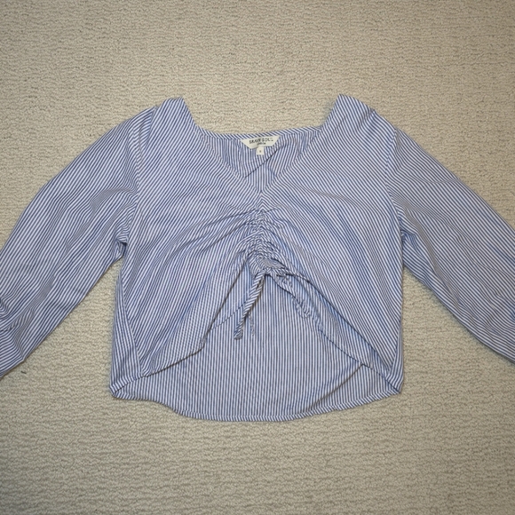 Striped Ruched Long Sleeve Top - Picture 4 of 8